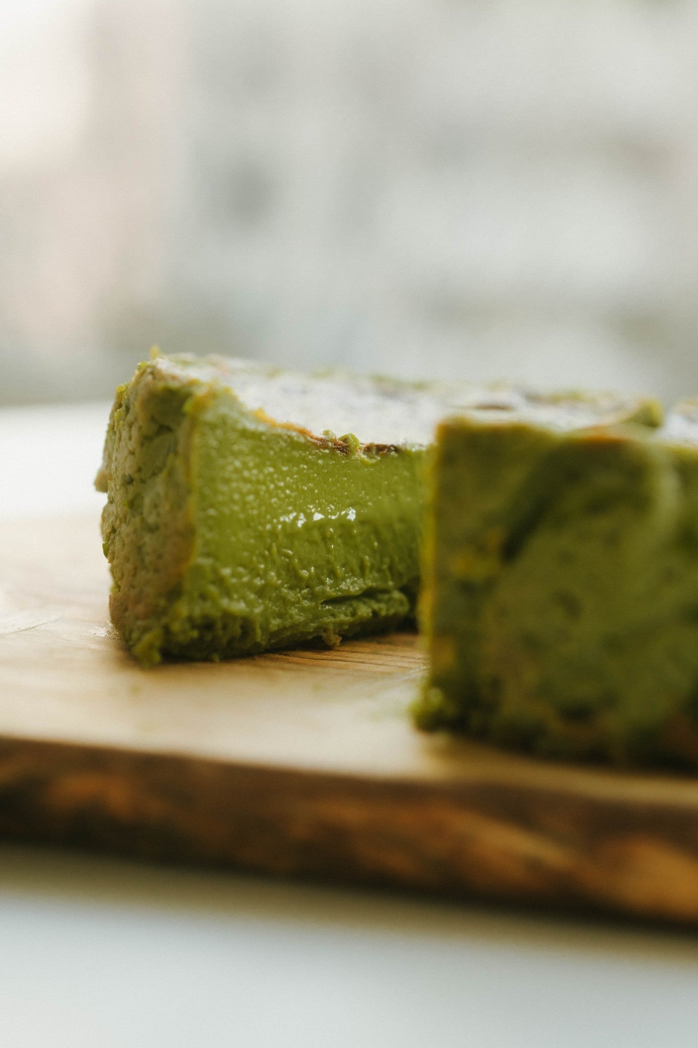 Matcha-Basque Cheesecake Whole