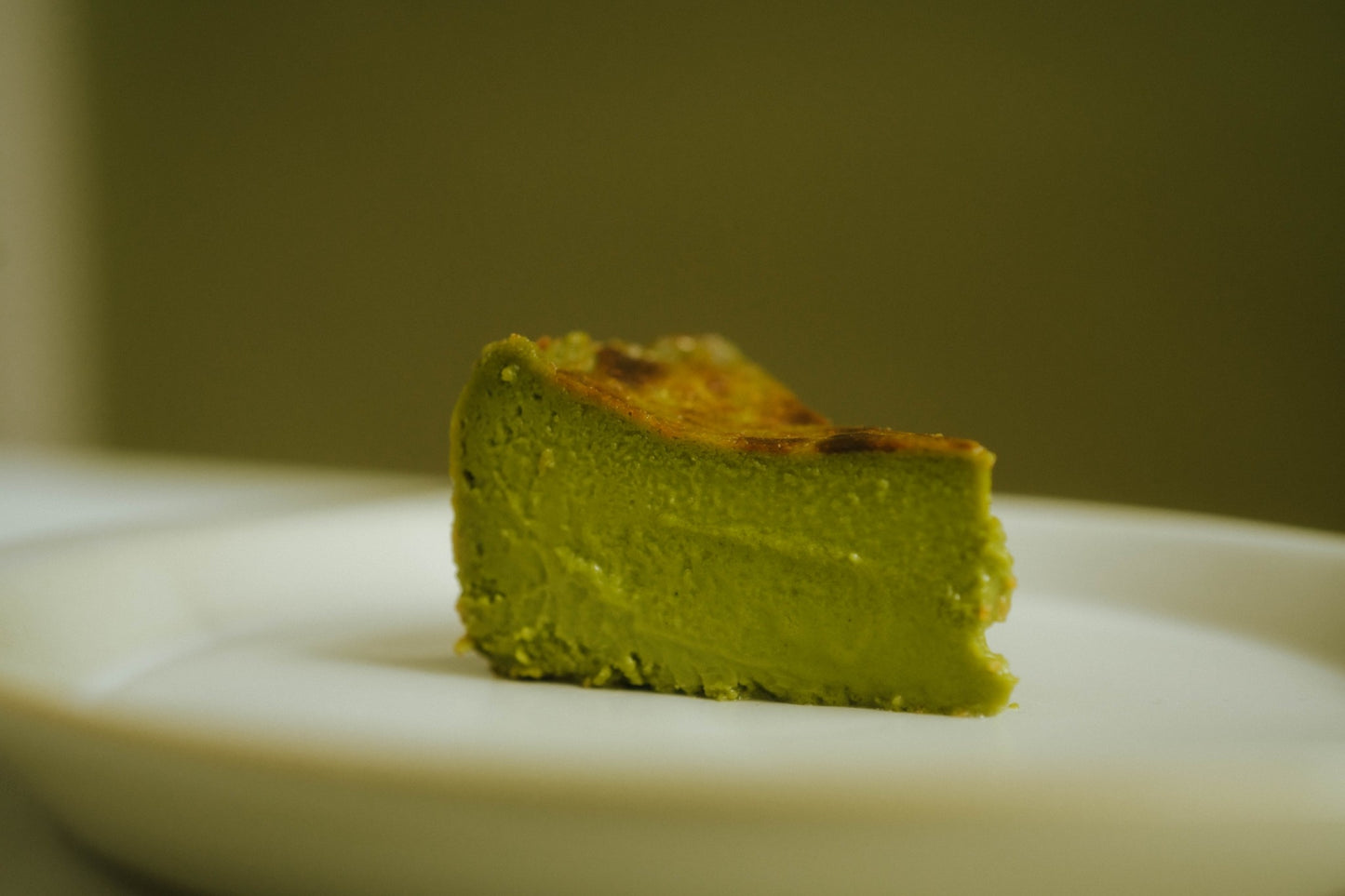 Matcha-Basque Cheesecake Whole