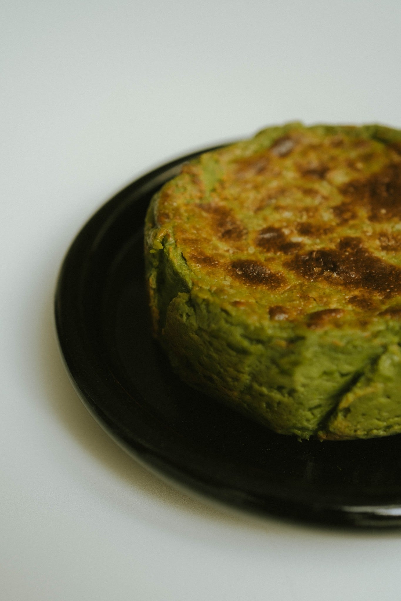 Matcha-Basque Cheesecake Whole