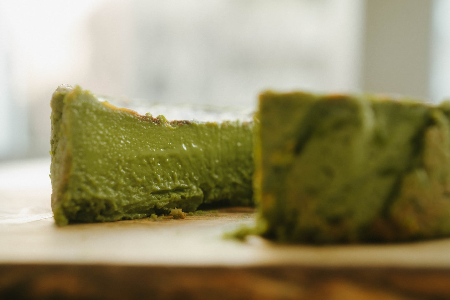 Matcha-Basque Cheesecake Whole